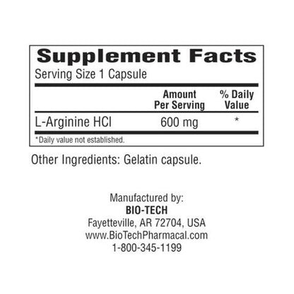 Arginine 600mg 100 caps